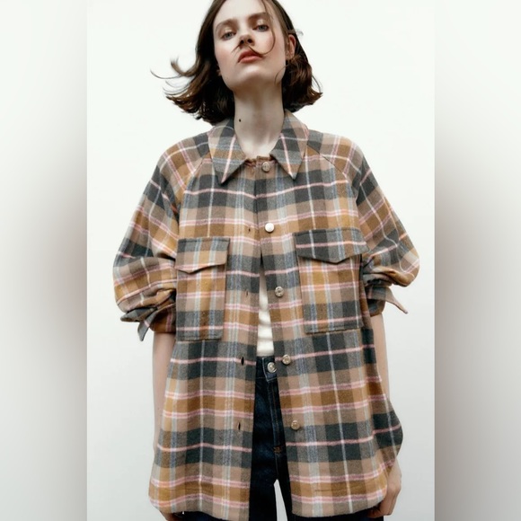 Zara Multicolor Plaid Button Down Shirt - Picture 2 of 9